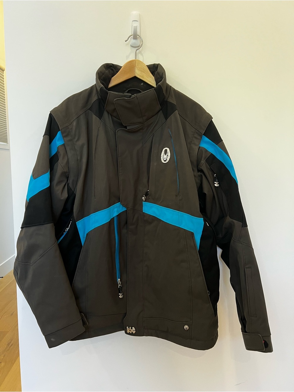 Men's Spyder Dark Gray & Blue Weather-Resistant Jacket